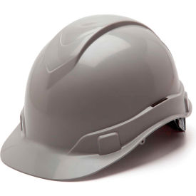 Cap Style Hard Hat, Gray, 4-Point Ratchet Suspension
