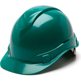 Cap Style Hard Hat, Green, 4-Point Ratchet Suspension
