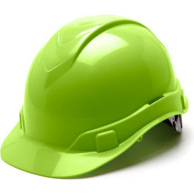 Cap Style Hard Hat, Hi-Vis Green, 4-Point Ratchet Suspension