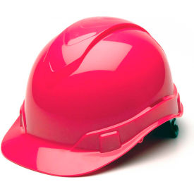 Cap Style Hard Hat, Hi-Vis Pink, 4-Point Ratchet Suspension