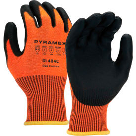 Polyurethane HPPE HiVis Orange Liner A4 Cut-Resistant Gloves, Size Small