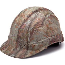 Cap Style Hard Hat, Matte Camo Pattern, 4-Point Ratchet Suspension