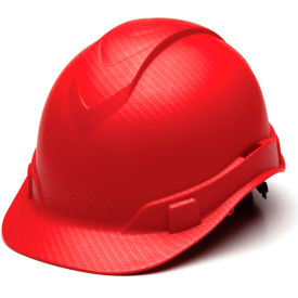 Cap Style Hard Hat, Matte Red Pattern, 4-Point Ratchet Suspension