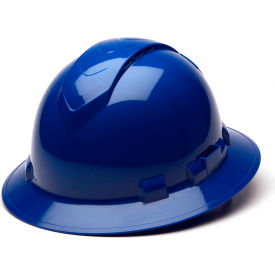 Full Brim Hard Hat, Blue Pattern, 4-Point Ratchet Suspension
