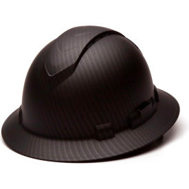 Vented Full Brim Hard Hat, Matte Black Graphite Pattern, 4-Point Ratchet Suspension