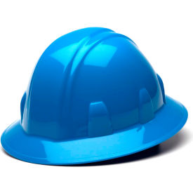 Full Brim Hard Hat, Light Blue, Standard Shell 4-Point Ratchet Suspension