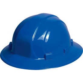 Omega II Full Brim Hard Hat, 6-Point Mega Ratchet Suspension, Blue