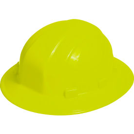 Omega II Full Brim Hard Hat, 6-Point Mega Ratchet Suspension, Hi-Viz Yellow