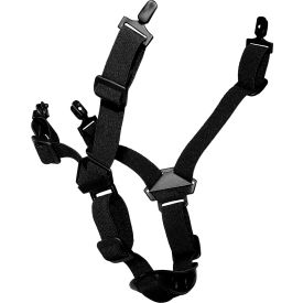 4-Point Chin Strap with Chin Guard, Black, Pack of 12