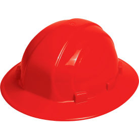 Omega II Full Brim Hard Hat, 6-Point Mega Ratchet Suspension, Red