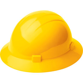 Americana Heat Full Brim Safety Helmet, 4-Point Mega Ratchet Suspension, Yellow