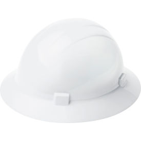 Americana Heat Full Brim Safety Helmet, 4-Point Slide-Lock Suspension, White