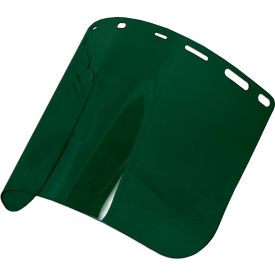 Face Shield, PETG material, 7-3/4"L x 15-1/2"W x 3/8" Thick, Dark Green color, Pack of 20