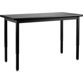 Steel Height Adjustable Science Lab Table, 24 X 60, HPL Top, Black