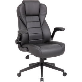 Executive High Back Leatherplus Flip Arm Chair