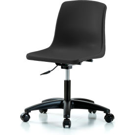 Polypropylene Shell Chair, Desk Height w/ Casters, Black