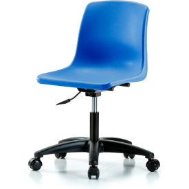 Polypropylene Shell Chair, Desk Height with Casters, Blue