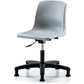 Polypropylene Shell Chair, Desk Height w/ Stationary Glides, Gray
