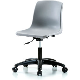 Polypropylene Shell Chair, Desk Height with Casters, Gray