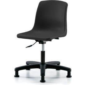 Polypropylene Shell Chair, Desk Height with Stationary Glides, Black