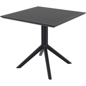 31" Square Resin Dining Table, Black