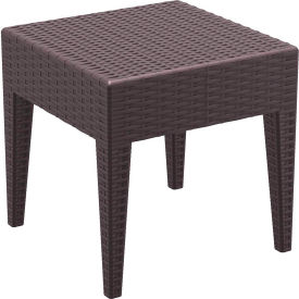 Miami Wickerlook Square Resin Side Table, Brown