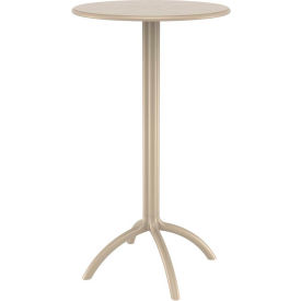 24" Round Resin Bar Table, Dove Gray