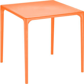 28" Square Resin Dining Table, Orange