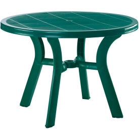 42" Resin Round Dining Table, Green