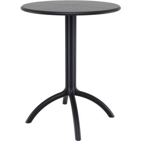 Siesta 24" Round Resin Bistro Table, Black