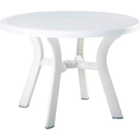 42" Resin Round Dining Table, White