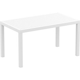 55" Rectangle Resin Dining Table, White