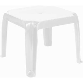 16" Square Resin Side Table, White