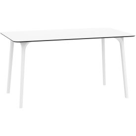 55" Rectangle Dining Table with Laminated Top, White
