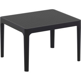 24" Outdoor Resin Side Table, Black