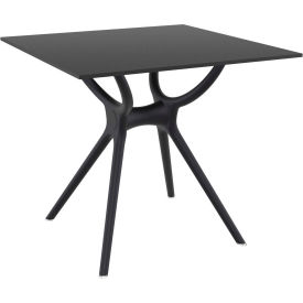 31" Square Dining Table with Laminated Top, Black