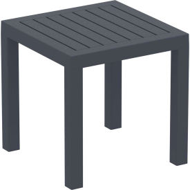 Ocean Square Resin Side Table, Dark Gray