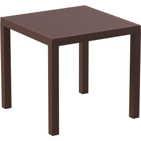 31" Square Resin Dining Table, Brown