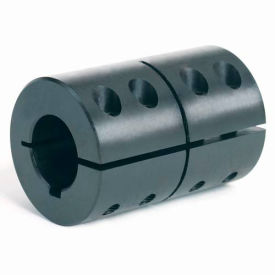 One-Piece Clamping Couplings Recessed Screw w/Keyway, 3/4", Black Oxide Steel