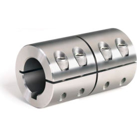 Metric One-Piece Standard Clamping Couplings w/Keyway, 35mm, Stainless Steel
