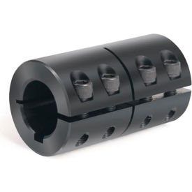 Metric One-Piece Standard Clamping Couplings w/Keyway, 25mm, Black Oxide Steel