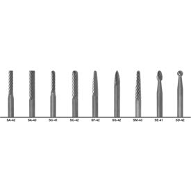 Double-Cut Bur, 9 Piece Set with 3/32, 1/8 Set Size