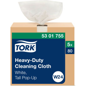 Heavy-Duty Cleaning Cloth, 8.-1/2"x16-1/8", White, 80/Box, 5 Boxes/Carton