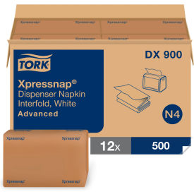 Xpressnap Interfold Dispenser Napkins, 1-Ply, Bag-Pack, 13'Wx8-1/2"D, White, 6000/Carton