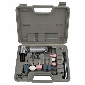 11 Pc. Front Exhaust Angle Air Die Grinder Kit, 1/4" Collet, 21000 RPM