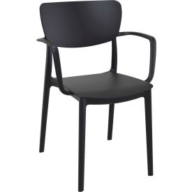 Siesta Lisa Resin Outdoor Dining Arm Chair, Black