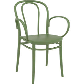 Siesta Victor XL Resin Outdoor Arm Chair, Olive Green