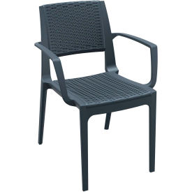 Siesta Capri Resin Dining Arm Chair, Dark Gray