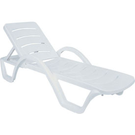 Pool Chaise Lounge with Arms, White