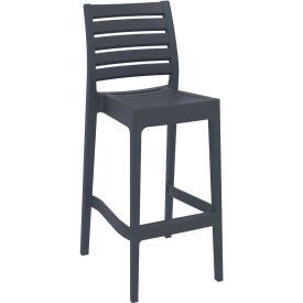 Resin Outdoor Barstool, Dark Gray